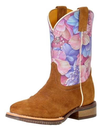 Tin Haul Girls' Little Flowerlicious Western Boot Broad Square Toe - 14-018-0077-0908 MU 1 D Multi