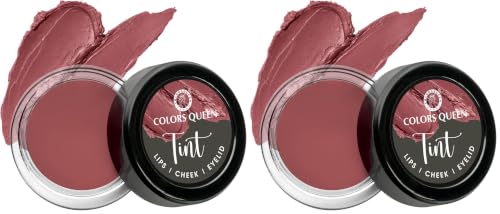 Image of Colors Queen Tint for Cheeks and Lips - Enriched with Vitamin E and Essential Oils | Matte Lip and Cheek Tint for Lips, Cheeks and Eyelids| Vegan and Cruelty Free Lip Tint for Women (01 - Crave For It)