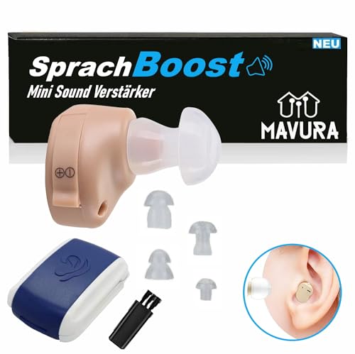 SprachBoost   Mini amplificador de audición para audífonos, invisible, pequeño, funciona con pilas