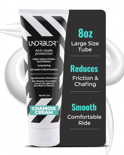 UNDRBUDR Chamois Cream for Cyclists, Low Friction, Anti Chafing Cream, 8oz
