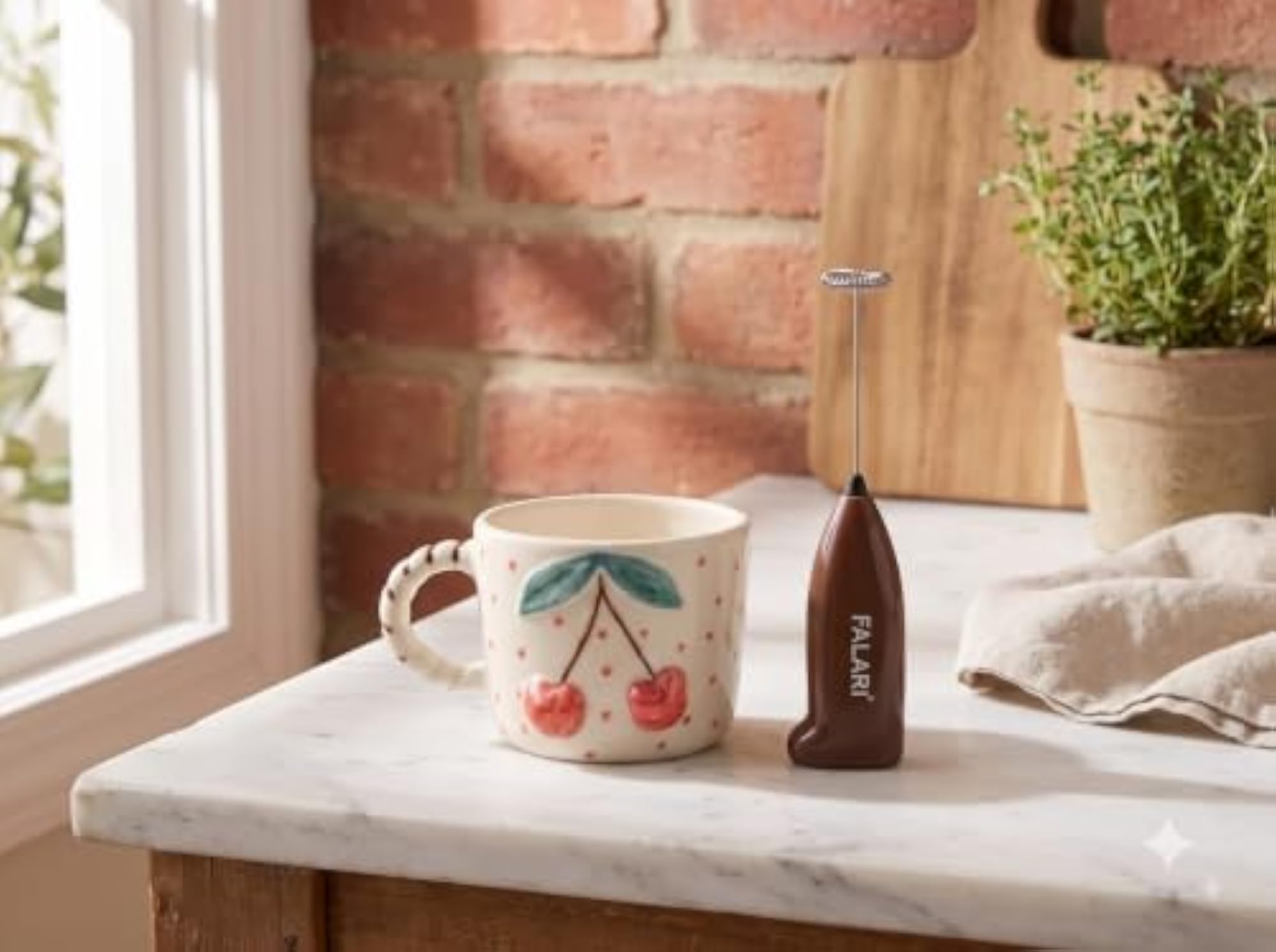 Coffee Mug with Handheld Milk Frother Combo