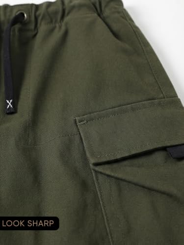 Image of GRECIILOOKS Men's Cargo Pants | 6 Pocket Cotton Cargo Joggers for Men | Loose Fit Stylish Pant with Pockets | Casual Baggy Trousers & Streetwear Lower