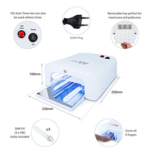 MYLEE Lampada UV professionale 36 Watt per gel per...