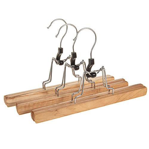 SIDCO Hosenspanner 3 x Kleiderbügel Holz Bügel Hosenbügel Hosenklemmbügel Hosenhalter