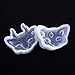 6 Pieces Cat Head Silicone Pendant Transparent Resin Mold DIY Crafts Tool with 25 Pieces Hoop Eye Pin Screws for Jewelry Making Accessories