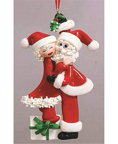 Mistletoe Santa & Mrs Claus Personalized Christmas Tree Ornament
