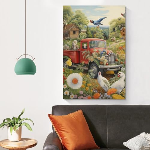 Peintures sur toile déco maison tableau mural Ranchs 50x75cm grand format