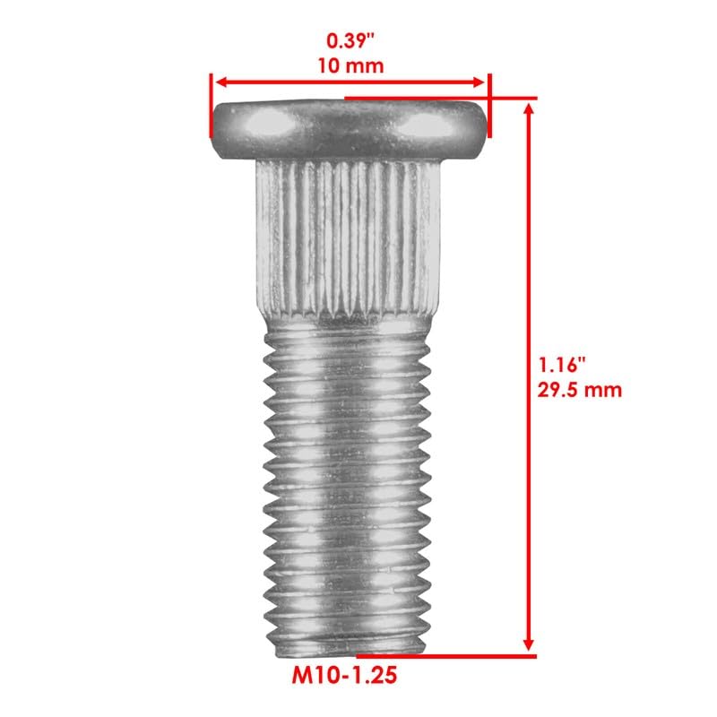 #US Replacement Parts 8 Front Or Rear Hub Stud Bolt Fits for Kawasaki 92151-1392 (diep#1725-10565)