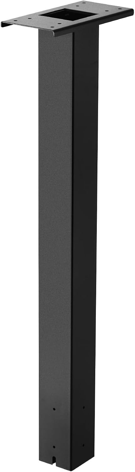 VEVOR Mailbox Post, 43 x 4 x 4 Inches, Steel In-Ground Mounting Mail Box Stand with Universal Plate Bracket, Heavy Duty Metal Post Sleeve Kit for Outside Curbside Residential Use, Powder Coated Black