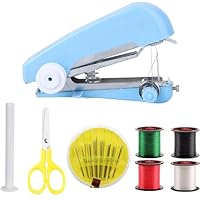 Mini Sewing Machine,Tragbare Nähmaschine,HandNähmaschine,Nähset mit Nähzubehör für Stoff Kleidung Kunsthandwerk Heim- und Reisegebrauch Mini Tragbare Manuelle Nähmaschine (Blau)