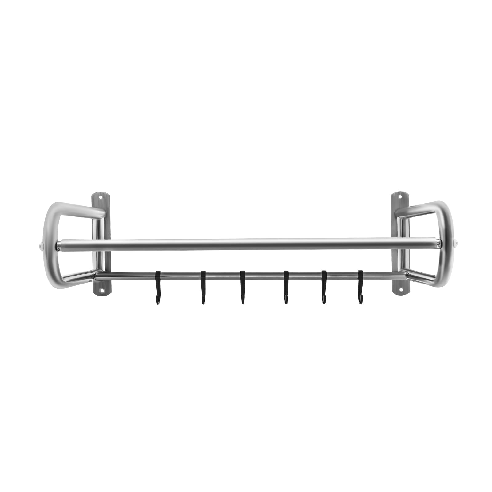 Soporte de pared para microondas con 6 ganchos, 53 x 38 x 18 cm, soporte de pared para microondas, acero inoxidable, máximo 30 kg, montaje en pared, soporte para microondas, se puede