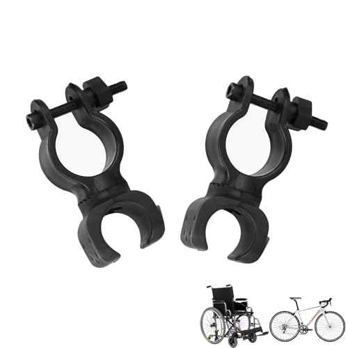 2 Stück Stockhalter für Rollator,Stockhalterung,Krückenhalter für Rollstuhl,Universelles Krücken Zubehör,Krückenständer 360 Grad Drehung,Halterung für Rollstuhlkrücken,Mobilitätsroller,Drive,Walker