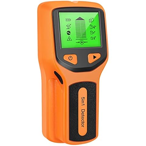Stud Finder Sensor 5 in 1 Wall Scanner Electronic Stud Sensor Locator Wood Beam Joist Finders Portable Stud Finder Wall Wall Detector with LCD Display for Wood AC Wire Metal Studs Detection(orange) Cover