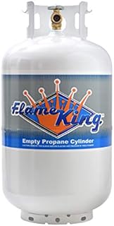 Flame King YSN-301 30 Pound Steel Propane Tank Cylinder with Type 1 Overflow Protection Device Valve DOT and TC Compliant, White