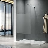 ELEGANT Walk in Shower Enclosure 8mm Half Frosted Easy Clean Safety Glass Shower Cubicles Wet Room Shower Screen Bath Screen 1000mm