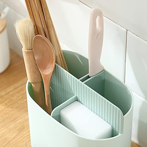 Chopstick Holder ----Two-Color Drain Chopsticks Cage Removable Cutlery Holder Spoon Tableware Storage Rack Containers Kitchen Organizer ( Color : Grey )