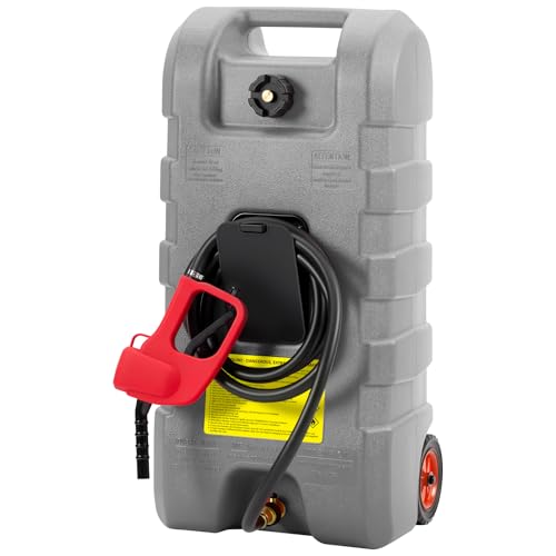Upgrade 15 Gallon Portable Gas Can with Manual Transfer Pump & 10FT Anti-Kink Hose, Heavy-Duty...