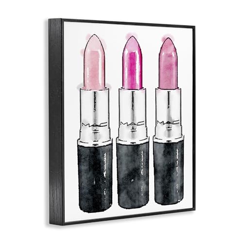 Image of The Stupell Home Decor Collection Three Pink Lipsticks Framed Giclee Texturized Art, Multicolor