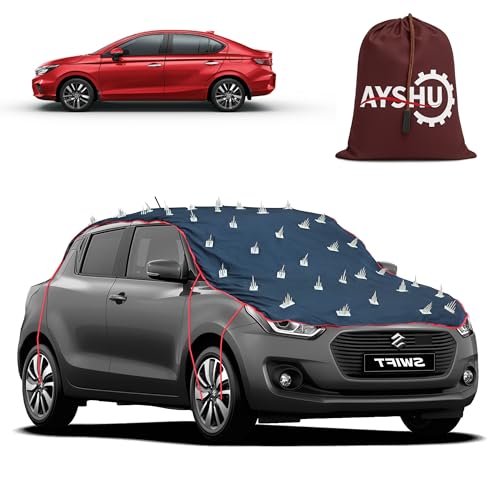 Image of AYSHU Water-Resistant Spike Car Cover for Honda All New City - Protects from Dogs, Monkeys, Dust, Sunlight & UV - Full Roof Universal Fit