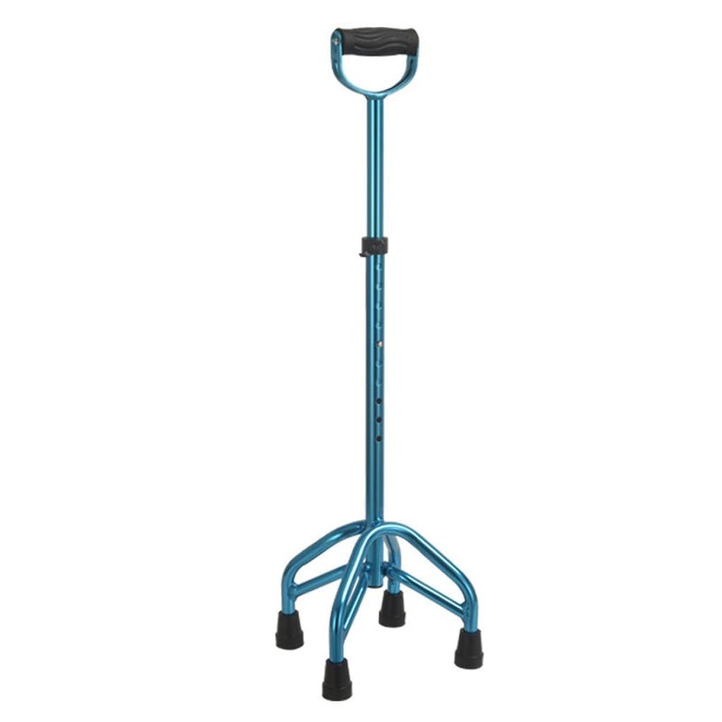 Canne en aluminium à quatre pattes XMING télescopique et réglable bleue