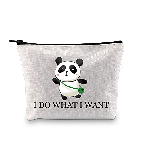 MBMSO Funny Panda Gifts Panda Zipper Bags I DO WHAT I Want Panda Makeup Bag Panda Lover Gifts Panda Pouch for Girls Toiletry Travel Bag (I DO WHAT I Want Panda)