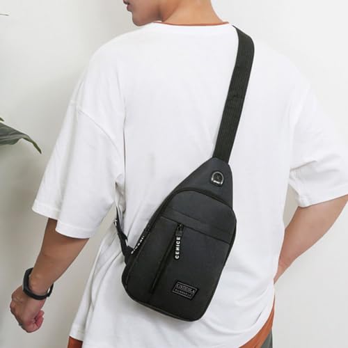 Mochila Masculina Transversal Bolsa Ombro Shoulder Pochete (Preto)