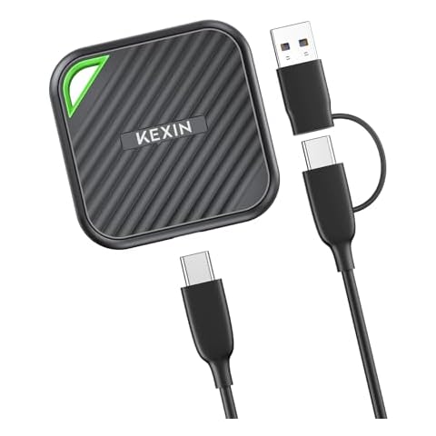 KEXIN External SSD 512G USB C Portable SSD Up to 2000MB/s External Solid State Drive USB 3.2 Gen 2x2 Type-C Portable Solid State Drive for PC Mac Game Console Cover