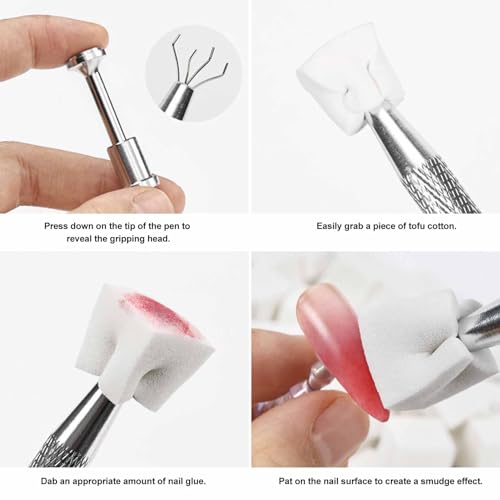 Nail Sponge Gripper, 3PCS Multifunctional Nail Art Polish Smudge Sponge Holder with Smooth Grip - Image 4