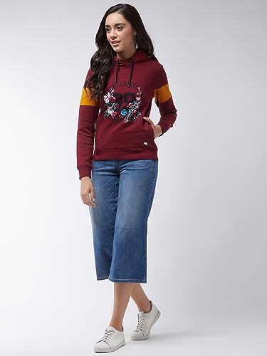 Image of Modeve Women Printed Hooded Sweatshirt for Winter