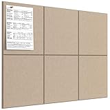 MaxGear Large Cork Board for Wall 36' x 24', Tan Bulletin Board, 6 Pack Felt Wall Tiles with Pushpins, Cork Boards for Office Pin Board Tack Board Cork Boards