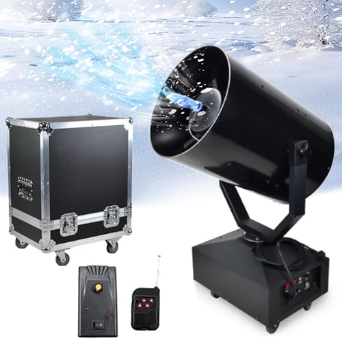 Máquina de nieve para exteriores, máquina de copos de nieve con cabeza oscilante de 4000 W y control remoto inalámbrico, ángulo ajustable 360° miniatura 1