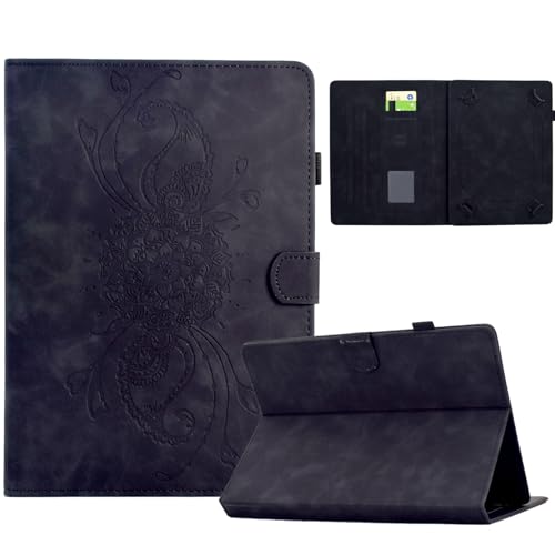 Mldjomid Funda Universal para Tableta de 8 Pulgadas PU Flip Carcasa Cuero PU Cover Case Protectora con Ranura para Tarjetas y Soporte Función para Tableta de 8' Universal Funda Cover, Negro