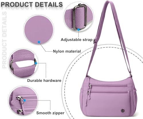 Image of Pealwel Casual Crossbody Bag with Anti Theft Pocket - Women Lightweight Water-Resistant Purse Bag