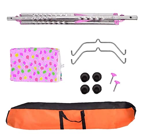 A TO Z HUB Boy's and Girl's Portable Folding ghodiyu with Free Cotton Cloth. (Regular Folding Round Pipe (Pink))