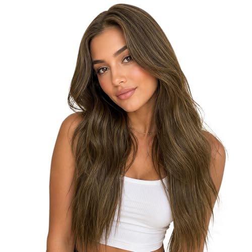Image of Full Shine Invisible Tape in Hair Extensions, Color 3 Chestnut Brown, Seamless Injected Tape in Extensions, 22 Inch 50g 20Pcs Real Hair Extension for Wedding Bridal Hairstyle