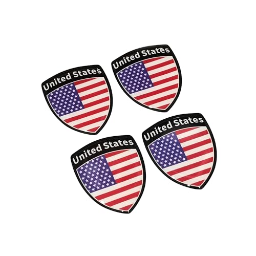 Image of PTDecals 4 PCS 4x5CM Soft Flexible Epoxy United States Flag Emblem Sticker Decals for Vehicle Auto Car Motorcycle Helmet Home Decoration (Multicolor)