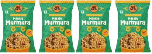 Image of GO DESi - Garlic Masala Murmura | No Palm Oil | Indian Snacks | Street Food | 100 gms | pack of 4