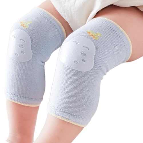 1 paire de genouillères respirantes pour bébé - Motif dessin animé - Avec caractéristique antidérapante - Pour l'exploration intérieure et extérieure - Confortable, bleu, taille unique