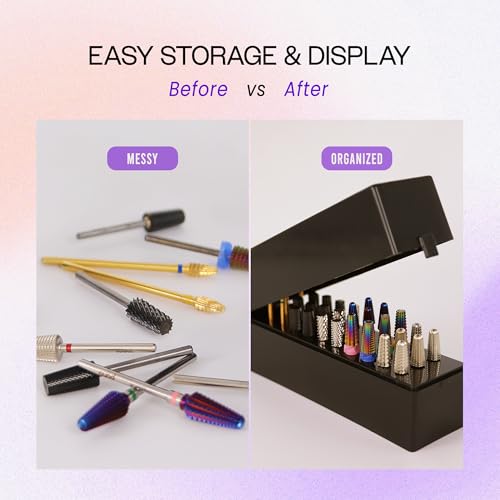 Organizador rectangular para punta de taladro de uñas miniatura 7
