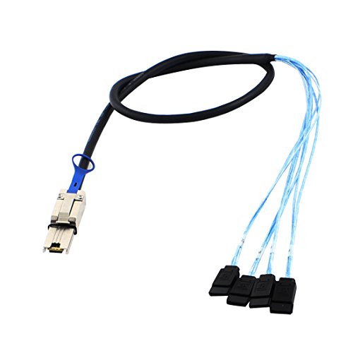 Cable Ruilogod Mini SAS 26P a 4 SATA 1m