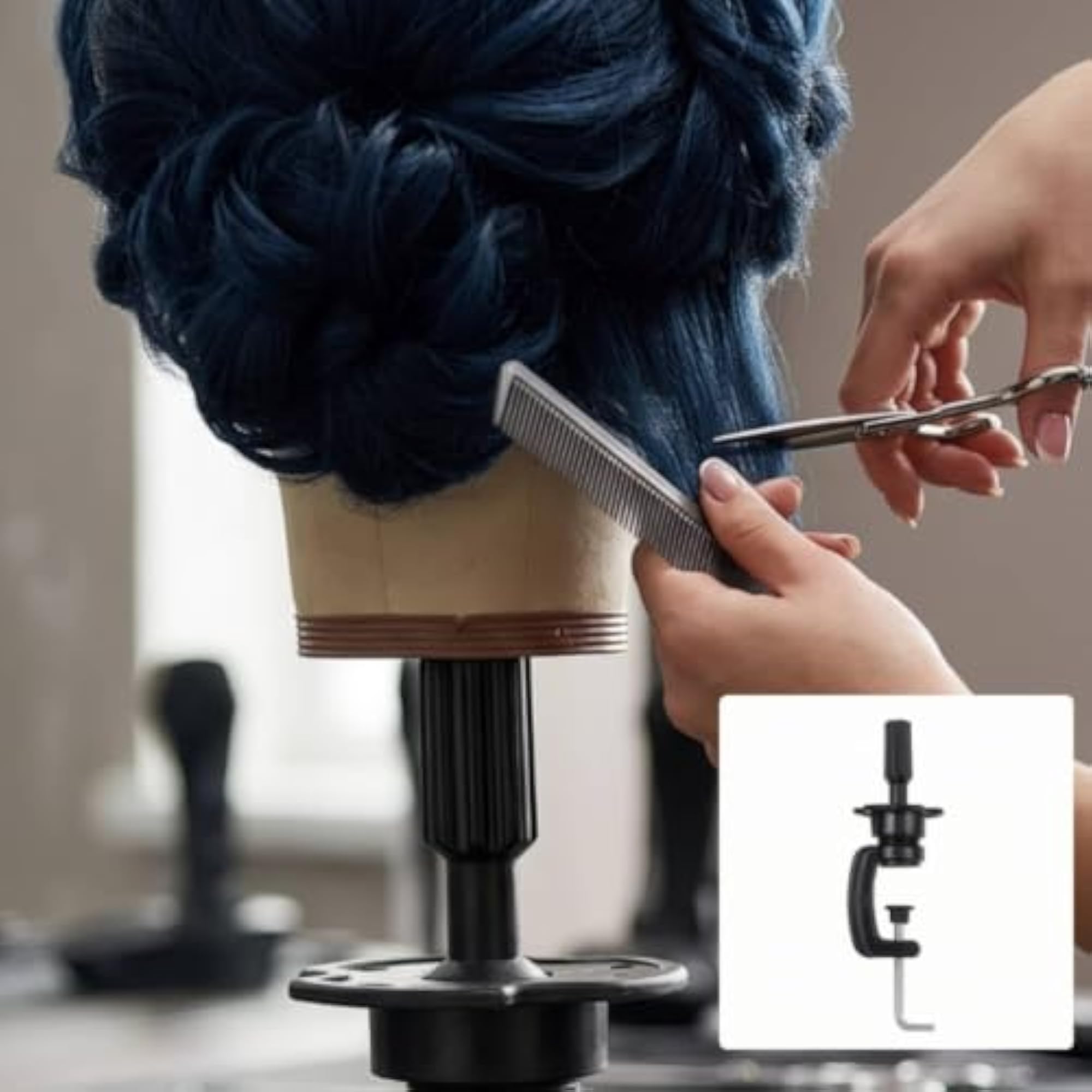 White Hairpiece Head Lightweight Display Stand for Stylists
