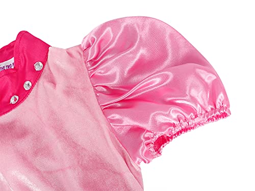 Jurebecia Girls Princess Peach Costume Classic Pink Costumes Dress Up Kids Halloween Birthday Party Outfit Fancy Puff Sleeve Dresses For Role Play Theme Party Pink Size 10/8-9Years #TOP4