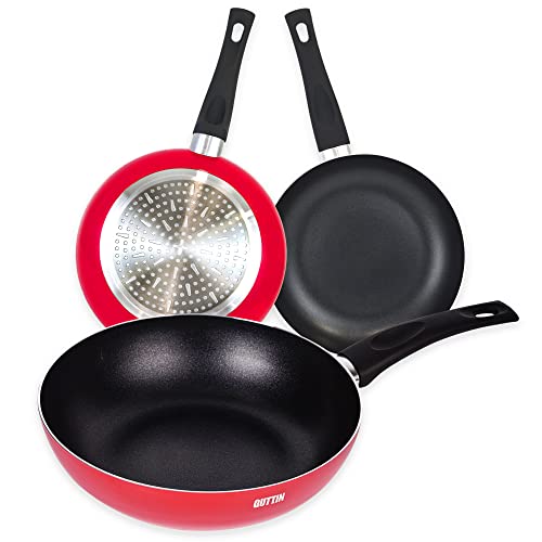 Quttin | Sartén Wok Inducción 28 cm Ideal para Cocina de Inducción, Vitrocerámica, Gas, Eléctrica y Halógena - Sartén Wok 28 Antiadherente, Duradera y Fácil de Limpiar