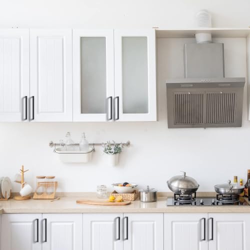 Image of 6 Pack 6.3 Inch(160mm) Kitchen Cabinet Handles Matte Black Cabinet Pulls