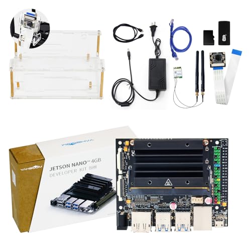 Image of Yahboom Jetson Nano 4GB SUB Power Adapter Acrylic Case M.2 Wireless Network Card CSI Camera for AI Electronic Projects, 16GB EMMC for Mechanical Engineers (WiFi Advanced Kit)