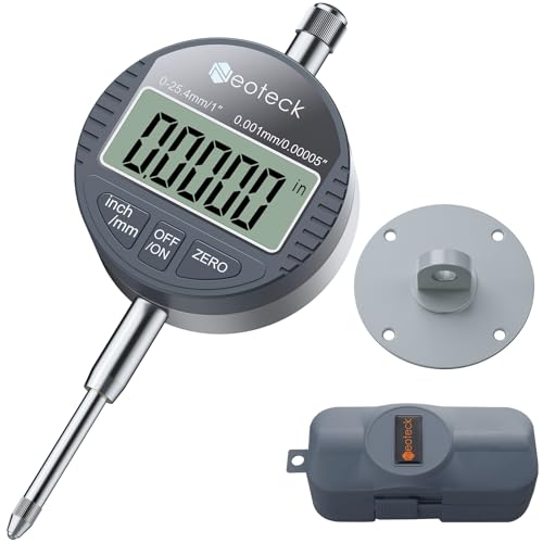 Neoteck 25.4mm/0.001mm Comparateur Numérique - Jauge de Précision Digitale à Affichage LCD Haute Résolution 0.00005