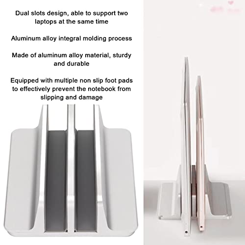 Soporte vertical para laptop con 2 ranuras de aluminio miniatura 3