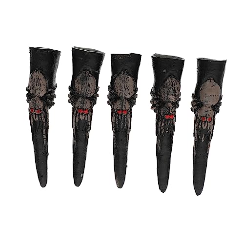 QUMIIRITY Zombie Finger Props 5pcs Halloween Nail Covers Long Nail Finger Covers for Costumes