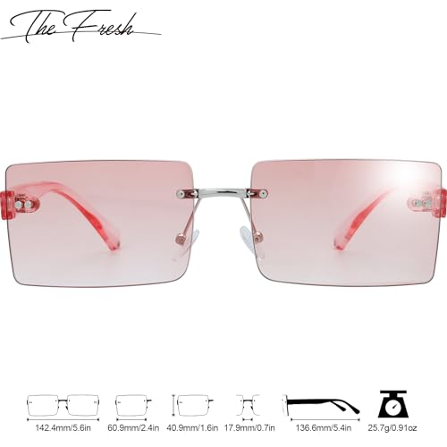 Image of The Fresh Minimalist Small Rectangular Sunglasses Clear Eyewear - Exquisite Packaging