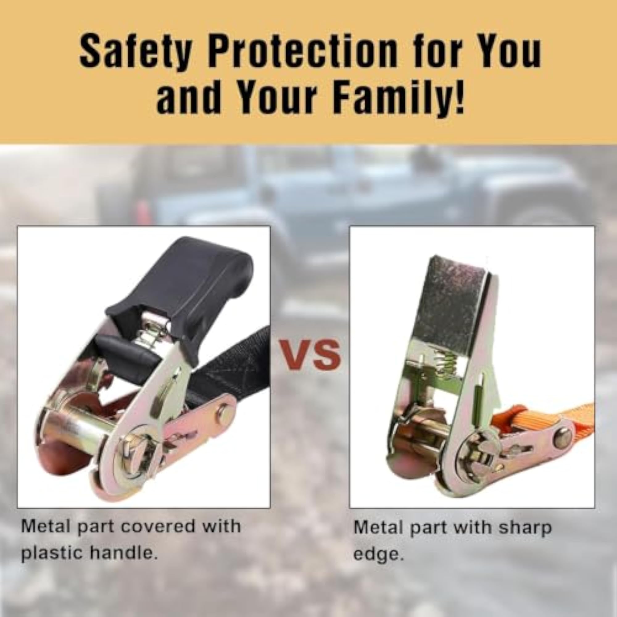 Endless Ratchet Straps Heavy Duty Cargo Tie Down Belt (1in x 10ft 4Pcs)